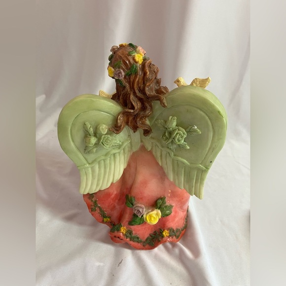 Vibrant Angel Figurine with Floral Accents - Picture 4 of 8